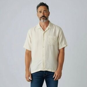 Polo Ralph Lauren Golf Caldwell Silk Linen Camp Shirt XL Loop Collar Casual